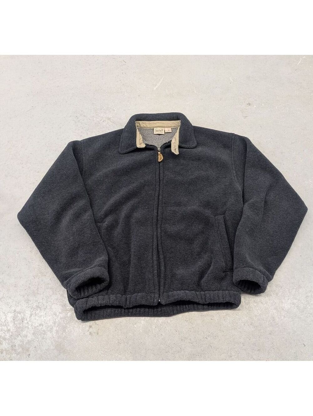 Vintage 90s Woolrich Made in USA Fleece Jacket Dark Gray